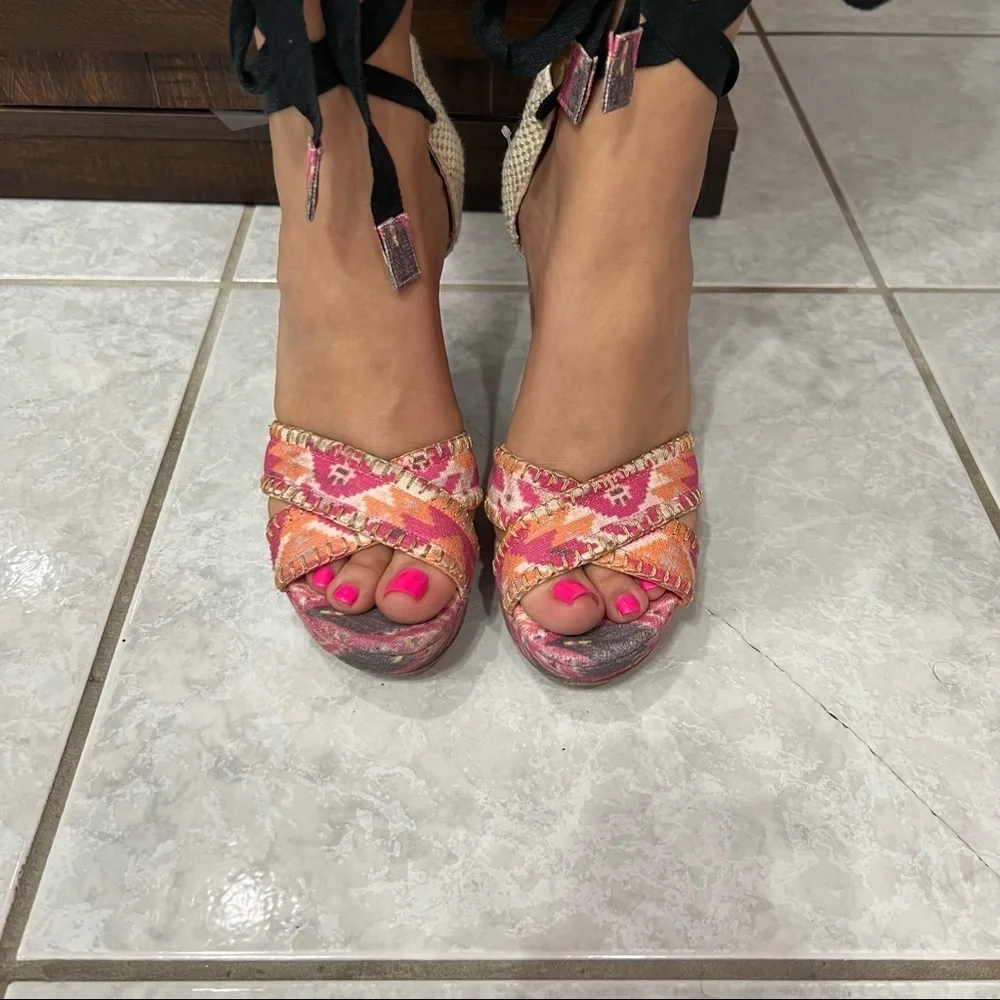 Stuart Weitzman Gladiator Strap Wedge Sandals